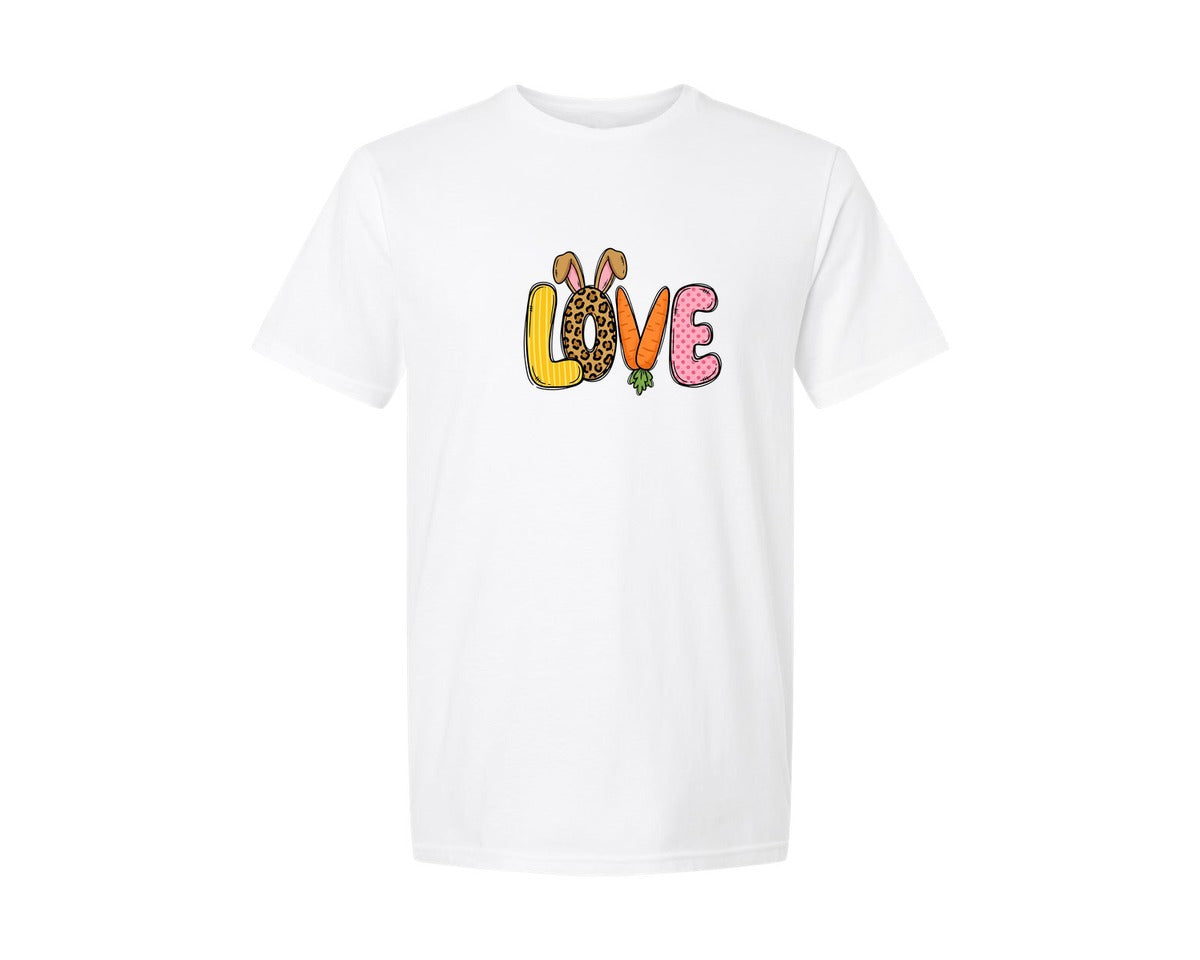 brand:Generic|color:White|Easter Bunny Love Graphic T-Shirt