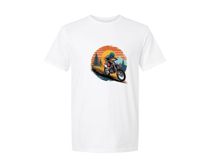 brand:Generic|color:White|Motocross Rider Dirt Bike Racing Graphic T-Shirt