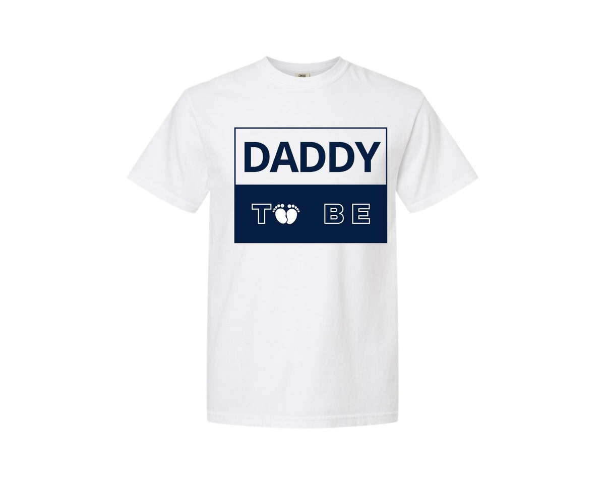 brand:Comfort Colors|color:White|Daddy To Be Pregnancy Announcement 2 Graphic T-Shirt