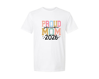 brand:Generic|color:White|Proud Senior Mom 2026 Senior Mom Graphic T-Shirt