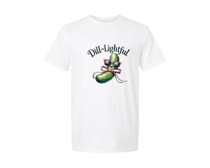 brand:Generic|color:White|Dill Lightful Funny Pickle 2 Graphic T-Shirt