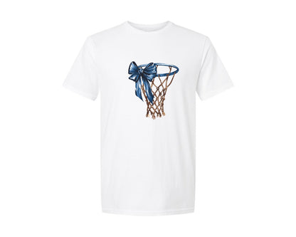 brand:Generic|color:White|Blue Ribbon Basketball Hoop Mama 2 Graphic T-Shirt