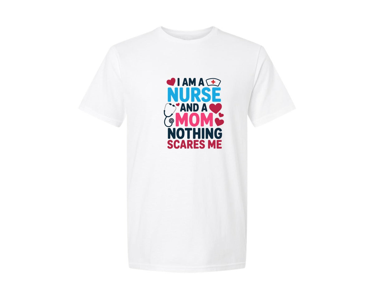 brand:Generic|color:White|I Am A Nurse And A Mom T Shirt Graphic T-Shirt