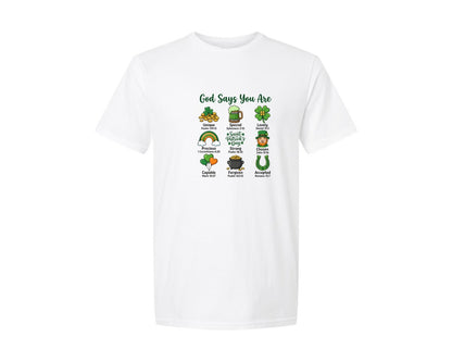 brand:Generic|color:White|God Says You Are St Patricks Day 2 Graphic T-Shirt
