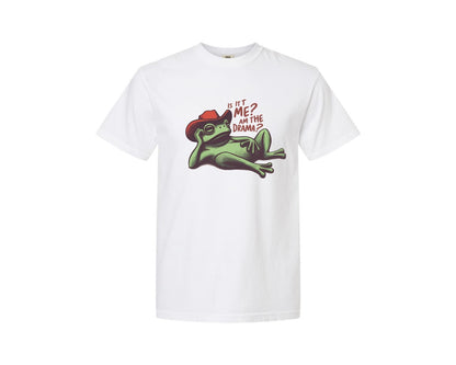 brand:Comfort Colors|color:White|Drama Frog Funny Cowboy Aesthetic Graphic T-Shirt