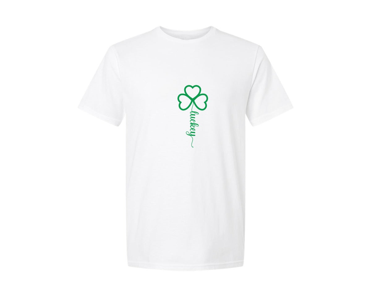 brand:Generic|color:White|Lucky Varsity St Patricks Day 14 Graphic T-Shirt