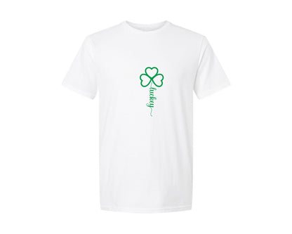brand:Generic|color:White|Lucky Varsity St Patricks Day 14 Graphic T-Shirt