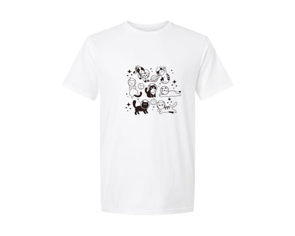 brand:Generic|color:White|Astrocats Cute Cat Mom Graphic T-Shirt