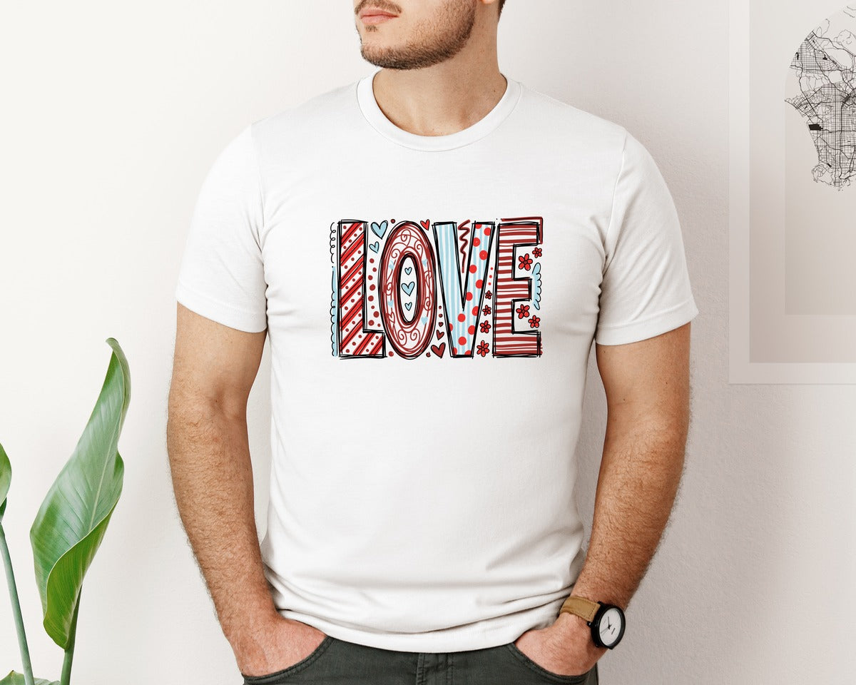 brand:Bella Canvas|color:White|Valentine Love Valentines 24 Graphic T-Shirt