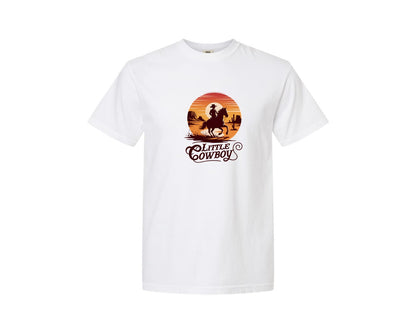 brand:Comfort Colors|color:White|Little Cowboy Western Horse Riding 3 Graphic T-Shirt