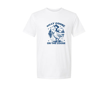 brand:Generic|color:White|Silly Goose On The Loose 11 Graphic T-Shirt
