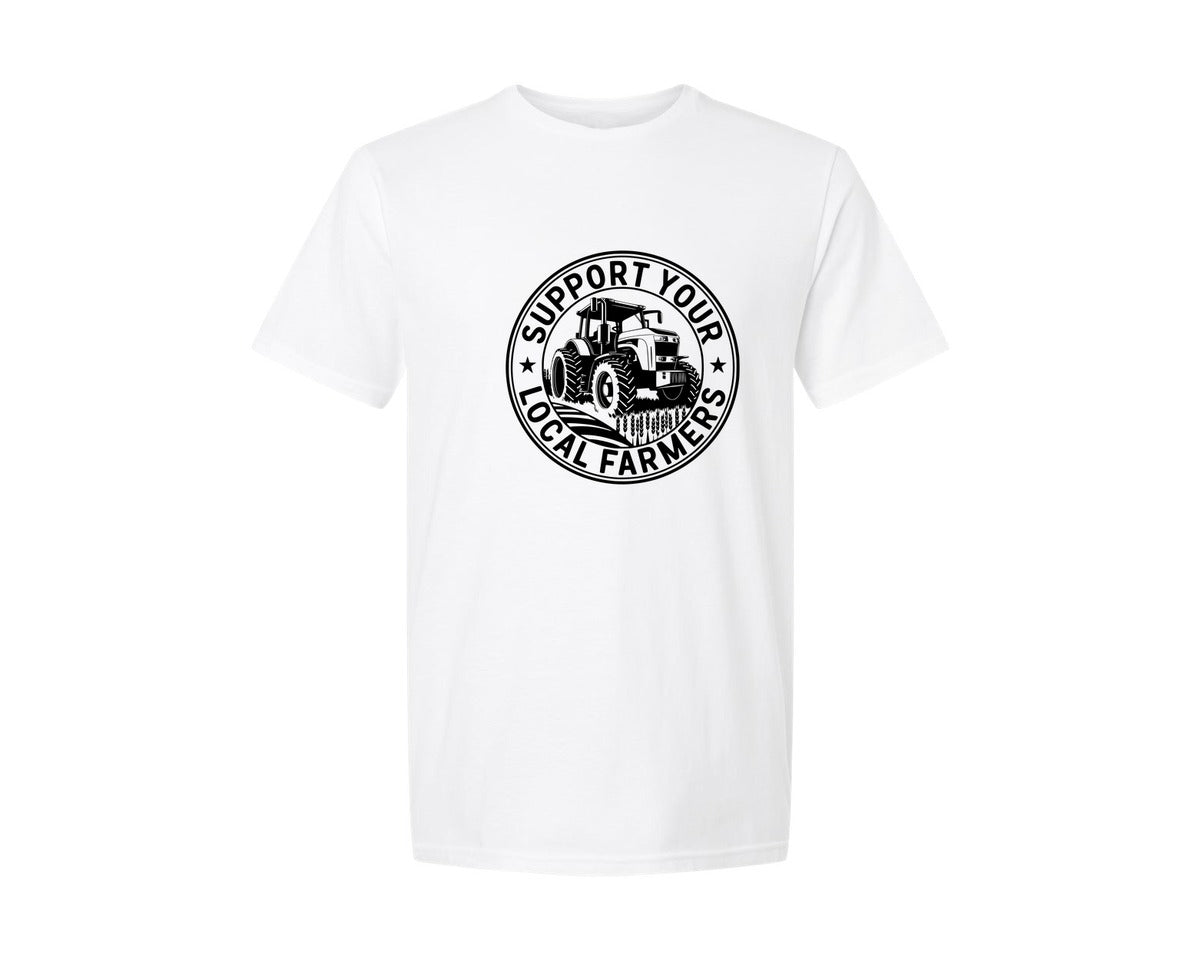 brand:Generic|color:White|Support Your Local Farmers T Shirt D Graphic T-Shirt