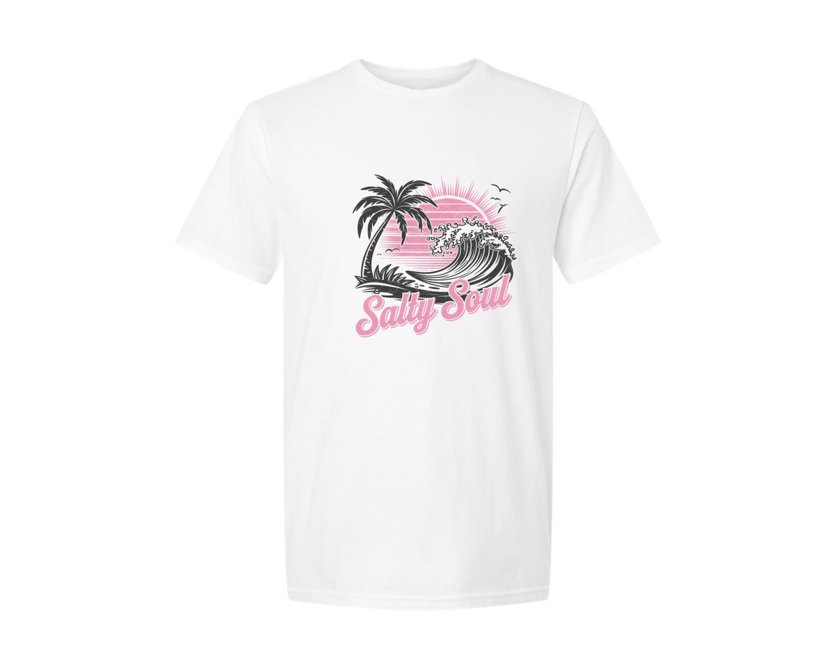 brand:Generic|color:White|Salty Soul Beach Summer Summer Graphic T-Shirt