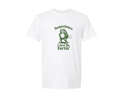 brand:Generic|color:White|Sometimes I Just Be Fartin Frog Sarcasti Graphic T-Shirt