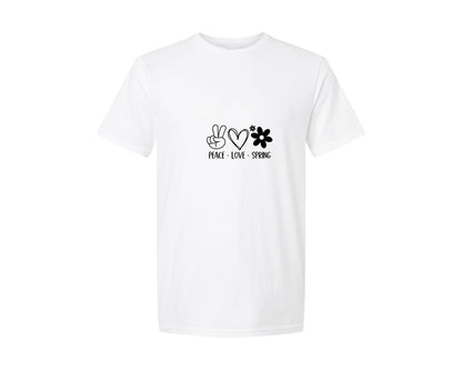 brand:Generic|color:White|Peace Love Spring 4 Graphic T-Shirt