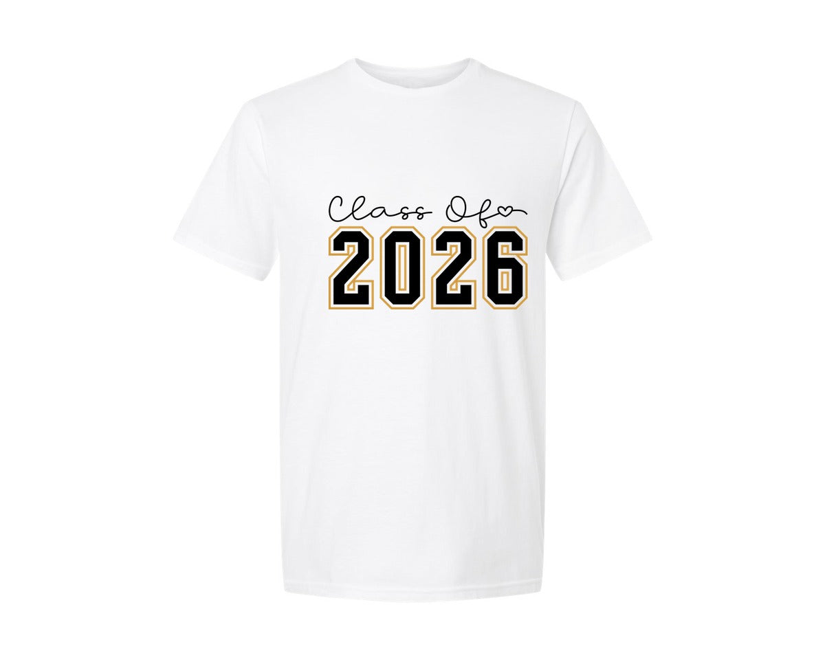 brand:Generic|color:White|Class Of 2026 Graduation 2026 2 Graphic T-Shirt