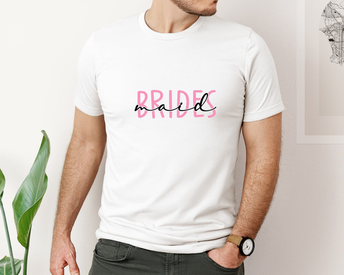 brand:Bella Canvas|color:White|Bridesmaid Bridal Party Graphic T-Shirt