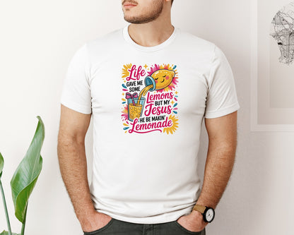 brand:Bella Canvas|color:White|Life Gave Me Lemons But My Jesus Graphic T-Shirt