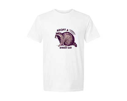 brand:Generic|color:White|Funny Vintage Raccoon Graphic T-Shirt