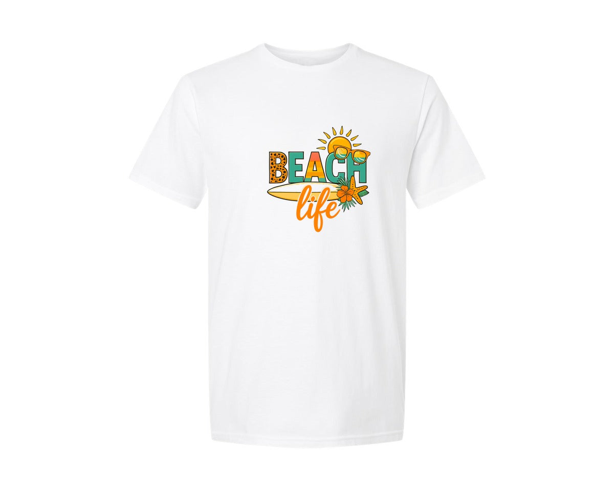 brand:Generic|color:White|Beach Life Summer T Shirt Design Graphic T-Shirt