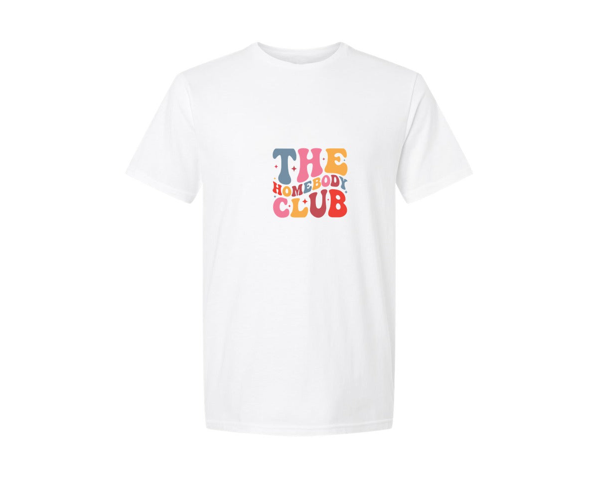 brand:Generic|color:White|The Homebody Club 2 Graphic T-Shirt