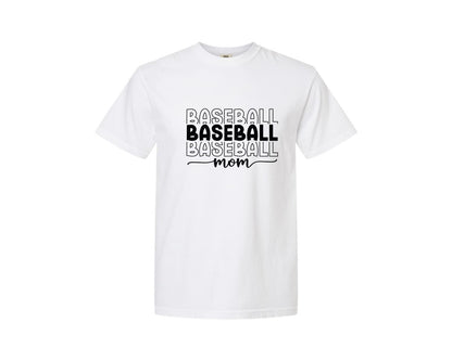 brand:Comfort Colors|color:White|Baseball Mom Baseball Mom 3 Graphic T-Shirt