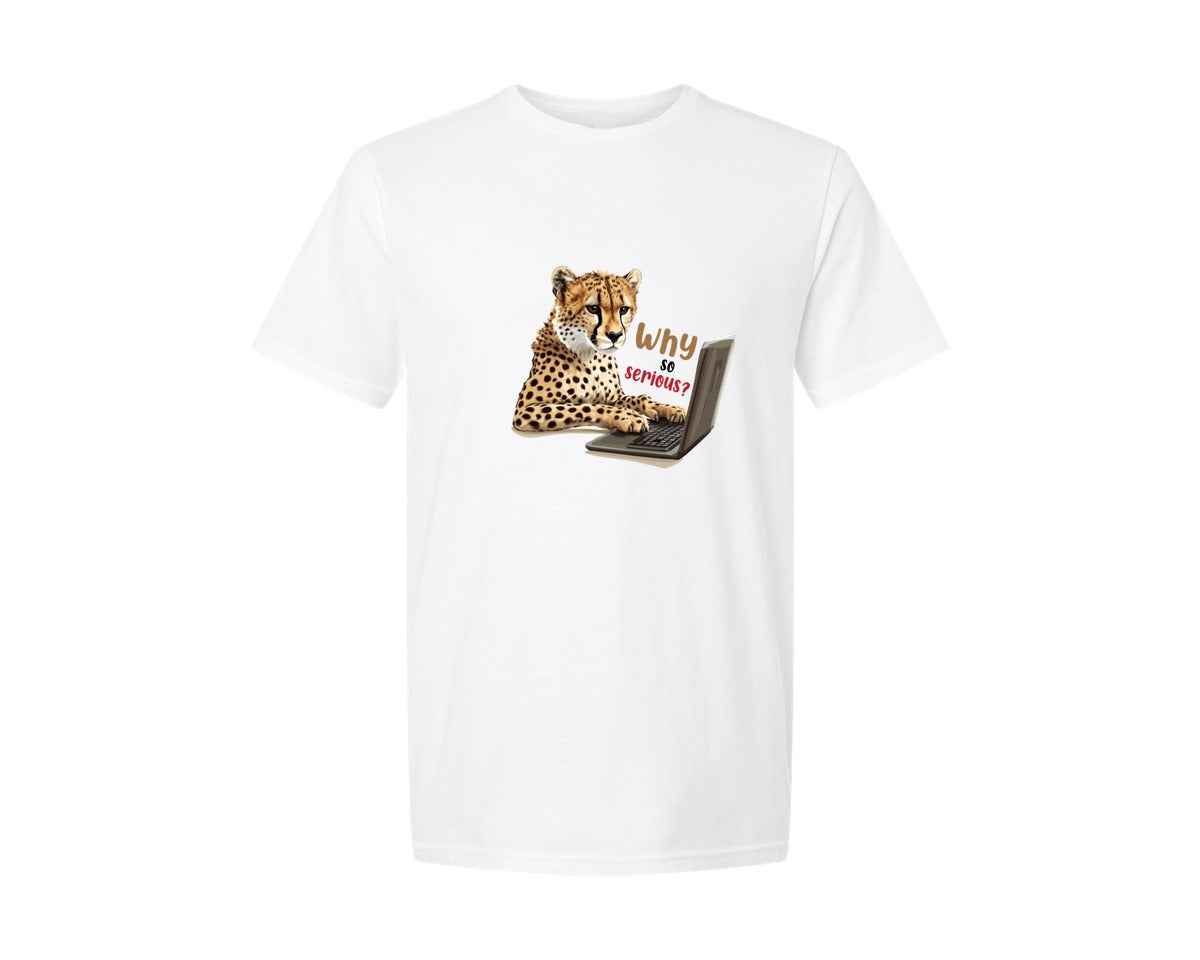 brand:Generic|color:White|Tiger Typing On A Laptop T Shirt Print Graphic T-Shirt