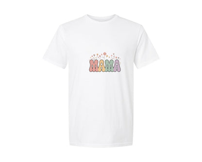brand:Generic|color:White|Retro Pastel Mama Floral Des Graphic T-Shirt