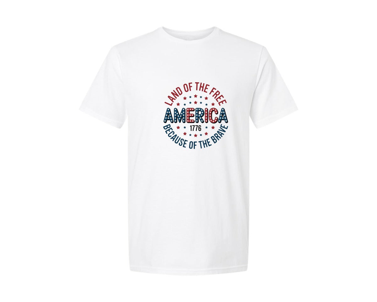 brand:Generic|color:White|America Patriotic With Stars Stripes P Graphic T-Shirt