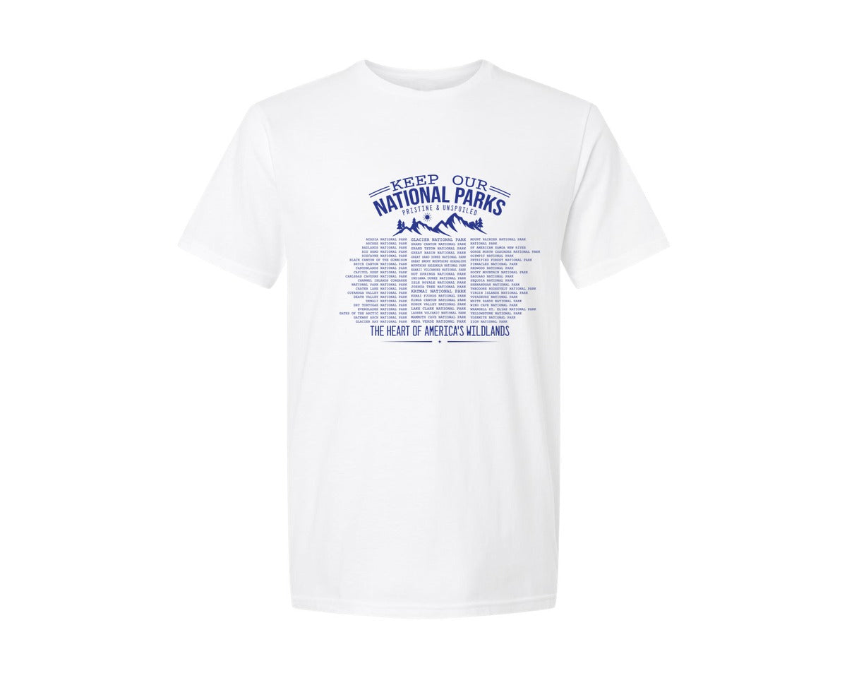brand:Generic|color:White|Keep Our National Parks Pristine And Graphic T-Shirt