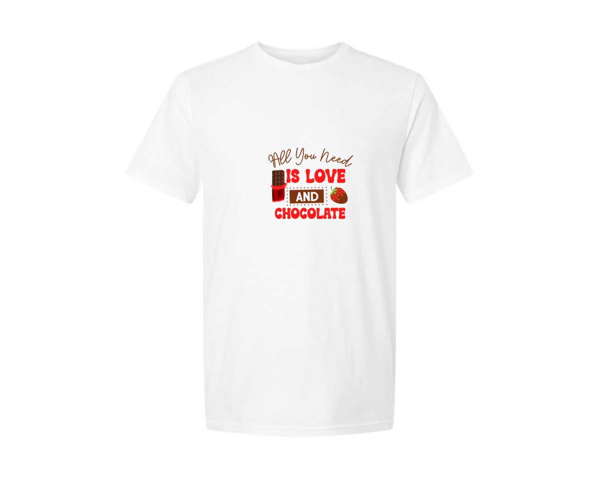 brand:Generic|color:White|All You Need Is Love And Chocolate 12 Graphic T-Shirt