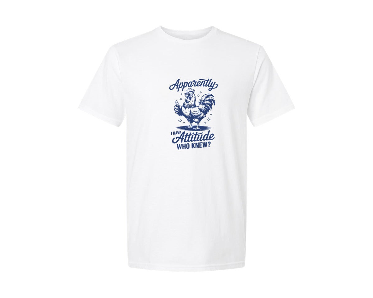 brand:Generic|color:White|Apparently I Have An Attitude T Shirt Graphic T-Shirt