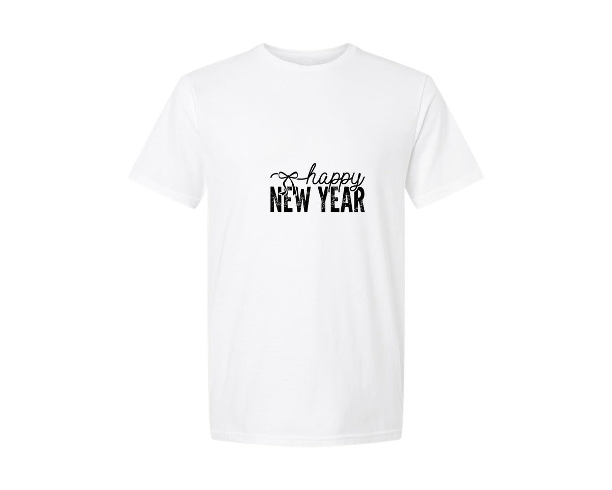 brand:Generic|color:White|Happy New Year Coquette Svgnew Year 2 Graphic T-Shirt