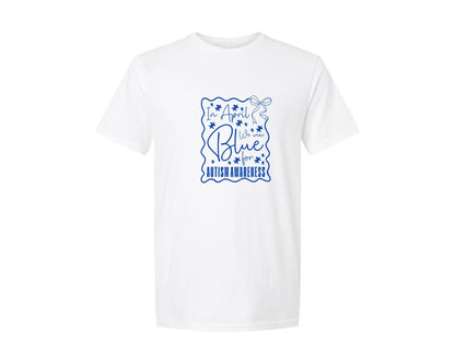 brand:Generic|color:White|In April We Wear Blue Autism 2 Graphic T-Shirt