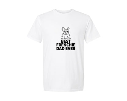 brand:Generic|color:White|Best Frenchie Dad Ever French Bulldog Graphic T-Shirt