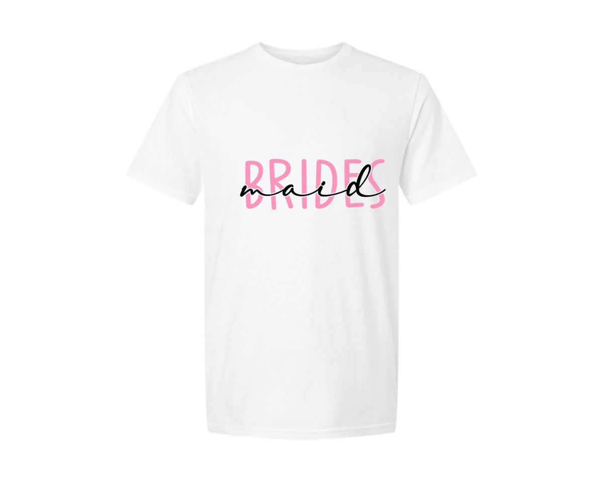 brand:Generic|color:White|Bridesmaid Bridal Party Graphic T-Shirt
