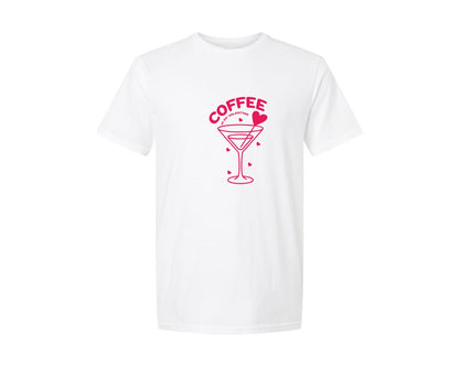 brand:Generic|color:White|Coffee Is My Valentine Cute Coffee Lover 2 Graphic T-Shirt