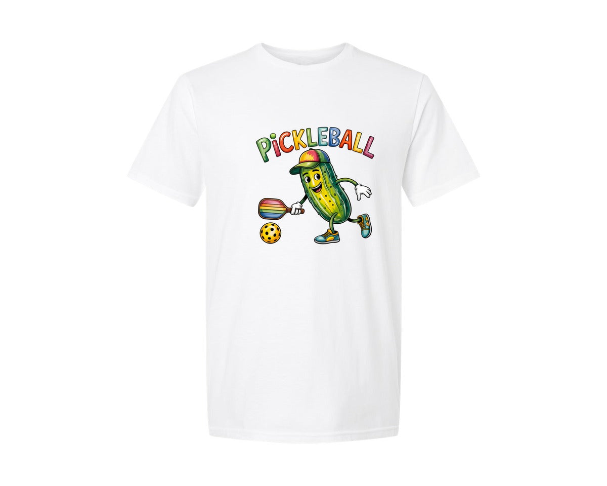 brand:Generic|color:White|Fun Pickleball Pickle Graphic T-Shirt