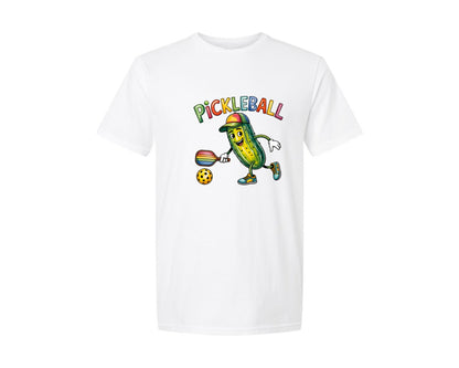 brand:Generic|color:White|Fun Pickleball Pickle Graphic T-Shirt