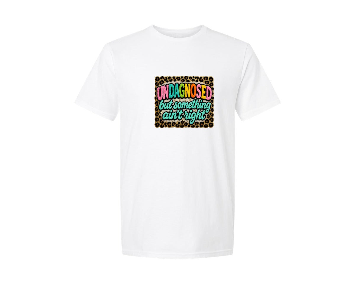 brand:Generic|color:White|Mental Health Undiagnosed Faux Yarn Graphic T-Shirt