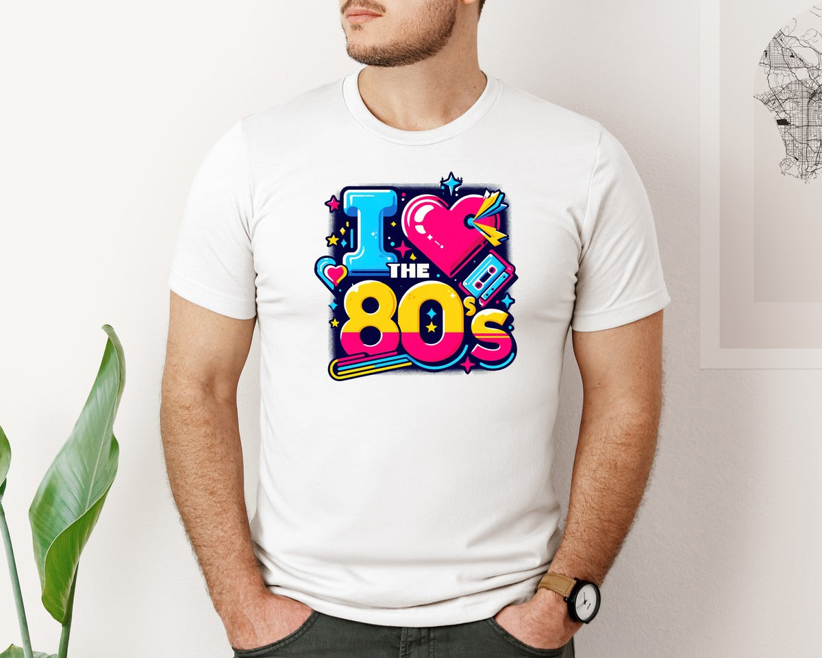 brand:Bella Canvas|color:White|I Love The 80S T Shirt 80S 90S Graphic T-Shirt