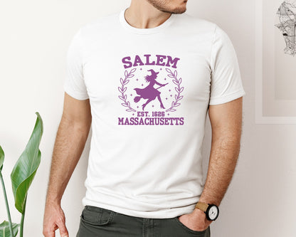 brand:Bella Canvas|color:White|Salem Massachusetts Halloween 4 Graphic T-Shirt