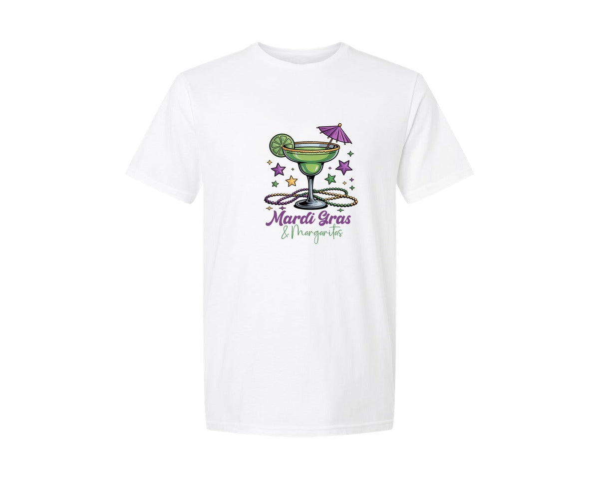 brand:Generic|color:White|Mardi Gras Margaritas Mardi Gras 2 Graphic T-Shirt
