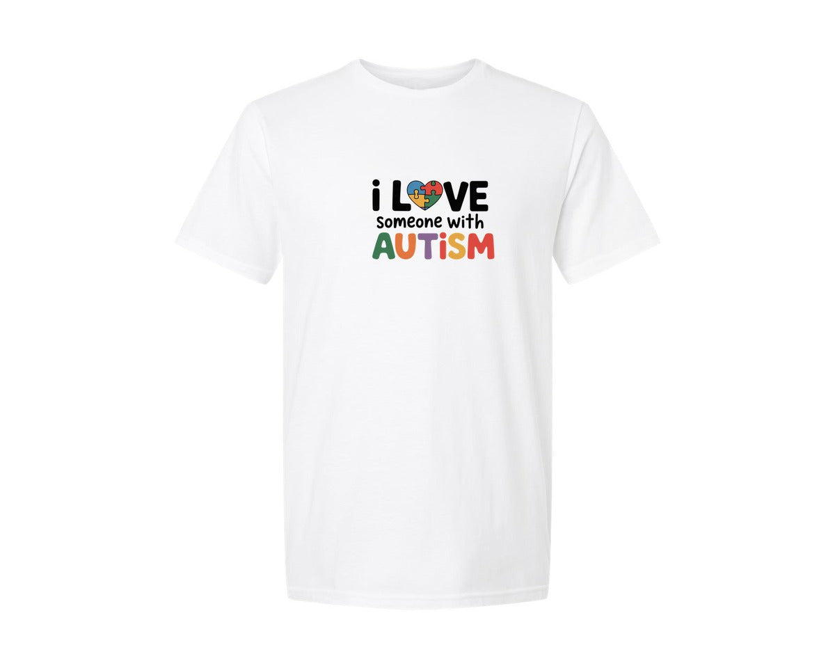 brand:Generic|color:White|I Love Someone With Autism 10 Graphic T-Shirt