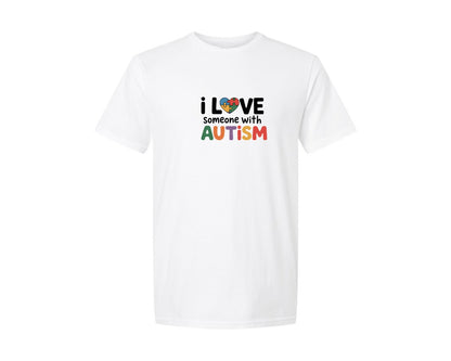 brand:Generic|color:White|I Love Someone With Autism 10 Graphic T-Shirt