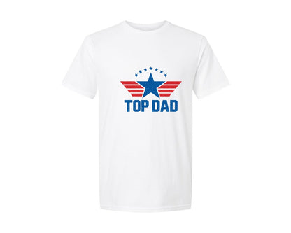 brand:Generic|color:White|Top Dad Aviation Star Design Graphic T-Shirt