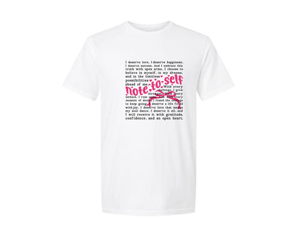 brand:Generic|color:White|Mental Health Pngnote To Self Words Graphic T-Shirt