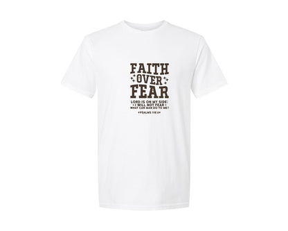 brand:Generic|color:White|Faith Over Fear Christian Shirt Graphic T-Shirt