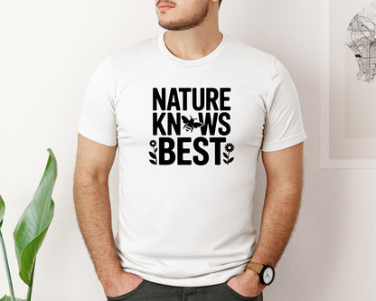 brand:Bella Canvas|color:White|Nature Knows Best Bee Ai Graphic T-Shirt