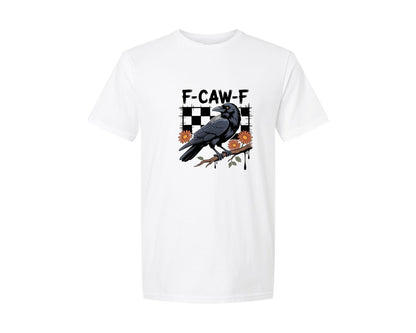 brand:Generic|color:White|Crow Raven F Caw F Funny Halloween 28 Graphic T-Shirt